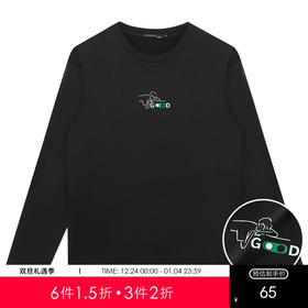 GXG男装【100%棉】秋季卡通人物印花男士日常简约打底t恤K&C