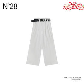 N°28 设计师女装腰带高腰直筒阔腿牛仔裤895131K093