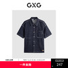 GXG夏季热卖休闲明线简约男士牛仔衬衫短袖衬衫男 商品缩略图0