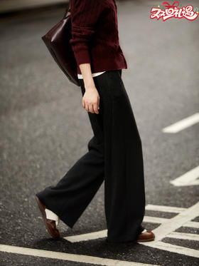 卷卷紫【赠皮带】休闲阔腿细条纹西装裤 高腰显瘦显高阔腿裤 舒适竖条纹质感高级时髦长裤 百搭一裤多穿