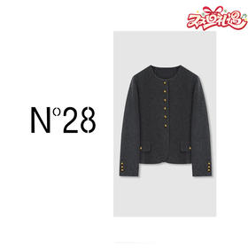 N°28 时尚气质女装圆领短款毛呢外套8352D773