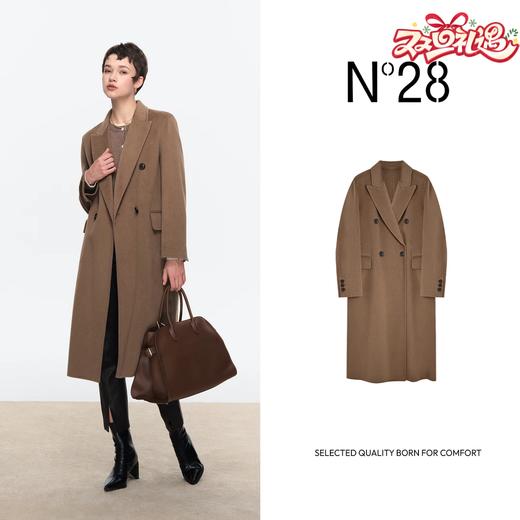 【破价】N°28 高级感毛呢外套女款气质休闲时尚中长款双面呢大衣8A51D696 商品图0