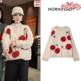 NORNS LADY诺恩 羊毛圆领毛针织衫宽松秋冬百搭毛衣 H25SK09903