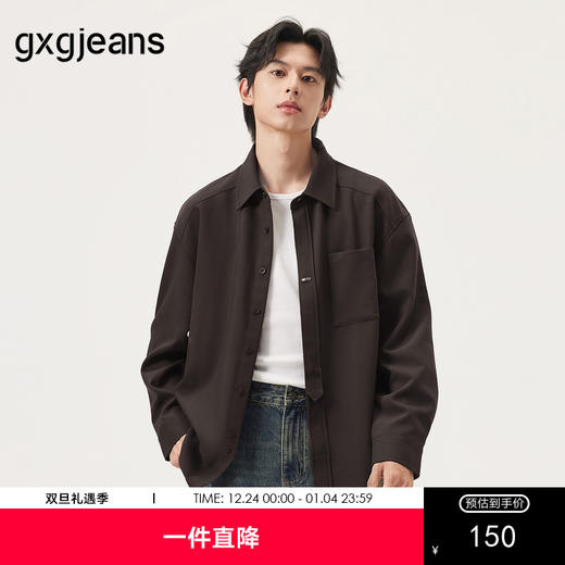 gxg.jeans男装  不规则门襟设计简约休闲衬衫外套男 25年秋热卖 商品图0