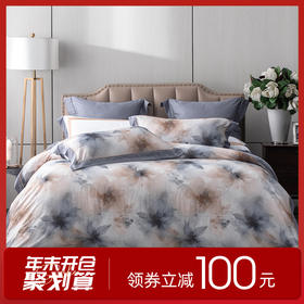 多喜爱 60S兰精天丝四件套-鎏光华彩【礼盒包装】 如梦丝滑 莹润如真丝 奥地利进口兰精天丝 拼边设计 专利床单