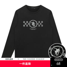 GXG男装【纯棉】秋季男士日常百搭休闲圆领长袖T恤打底上衣K&C