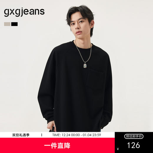 gxg.jeans男装 多色假两件潮流时尚宽松卫衣男生上衣 25年秋热卖 商品图0