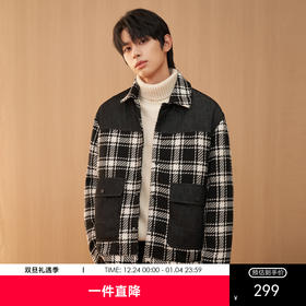 gxg.jeans男装   冬季拼接设计热卖翻领羽绒服JED1Y200754