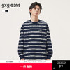gxg.jeans男装 多色撞色条纹时尚宽松圆领长袖T恤男 25年秋热卖 商品缩略图0