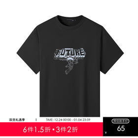 GXG男装【100%棉】25夏季字母印花舒适透气男式宽松圆领短袖T恤K&C