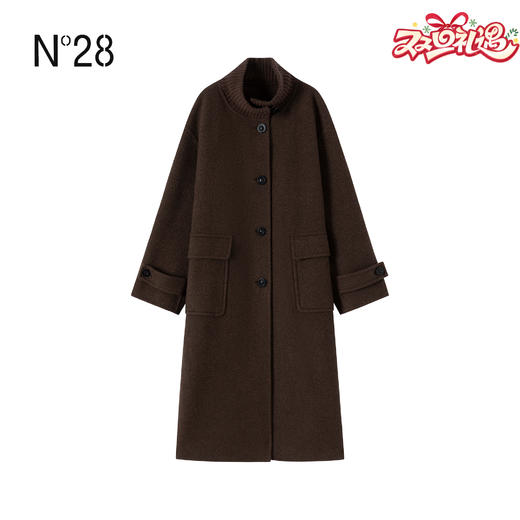 N°28 2025秋冬新款羊毛呢大衣女中长款通勤风显瘦韩版气质毛呢外套8855A1D580  商品图0