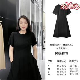 【破价】N°28【S裙】立裁气质短袖收腰显身连衣裙(裙长85cm起)8A21L505