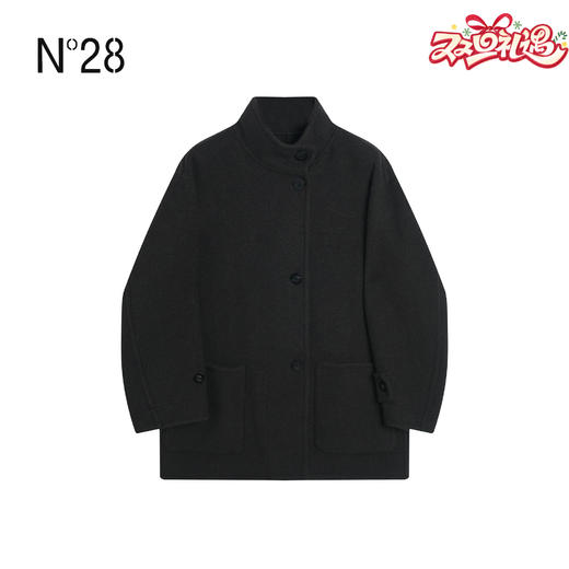 N°28 2025冬季新款立领扣女短款毛呢大衣8855A1D559  商品图0