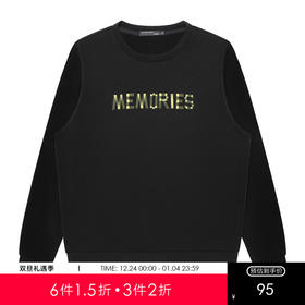 GXG男装秋季简约字母印花男士圆领百搭长袖卫衣K&C