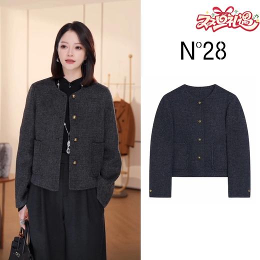 N°28 2025冬季新款设计师女装小香风毛呢外套885591D732  商品图0