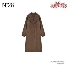 【破价】N°28 秋冬款舒适宽松中长款毛呢外套气质时尚双面毛呢大衣8A52D736