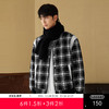 gxgjeans男装冬季黑白格子夹克棒球服保暖夹棉夹克外套男棉服 商品缩略图0