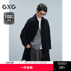 GXG男装 黑色全羊毛通勤长款大衣 24冬热卖G24X264001 商品缩略图0
