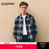 gxg.jeans男装 蓝色格纹简约通勤宽松长袖衬衫上衣男 25年秋热卖 商品缩略图0