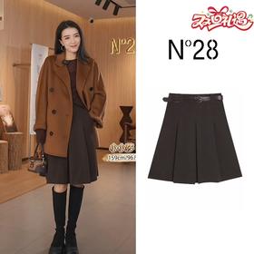 N°28 2025冬季新款设计师时尚女装半身裙及膝短裙秋装腰带百褶裙895392Q102