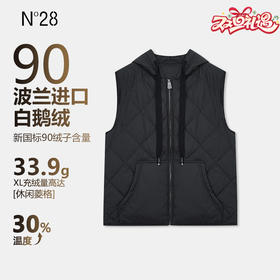 【破价】N°28【大衣伴侣】 秋冬款黑色羽绒马甲（连帽款）8351Y302