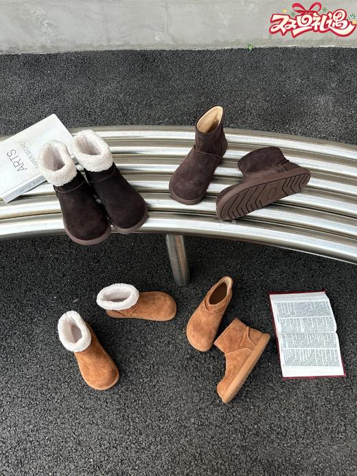 真皮牛反绒皮雪地靴2025年冬季新款靴子 可选单里/加绒款 保暖时尚百搭 商品图0