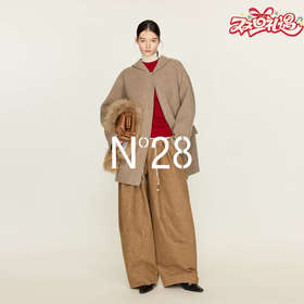 N°28【颗粒羊绒首创】100绵羊毛连帽大衣女秋冬宽松通勤毛呢外套 8855A1D570 
