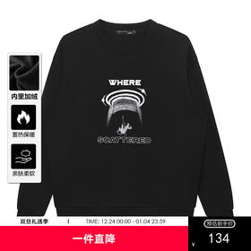 GXG男装【宇宙穿梭】冬季时尚印花男士圆领百搭长袖卫衣K&C