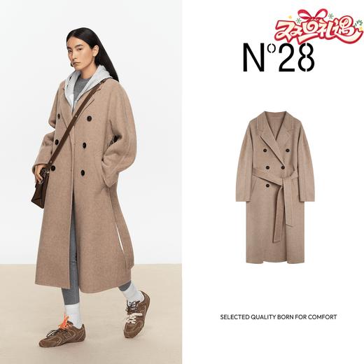 【破价】N°28【三好太太】冬款宽松舒适毛呢大衣气质长款外套8A52D810 商品图0