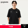 gxg.jeans男装 黑色字母绣花简约休闲宽松基础短袖T恤男 25夏热卖 商品缩略图0