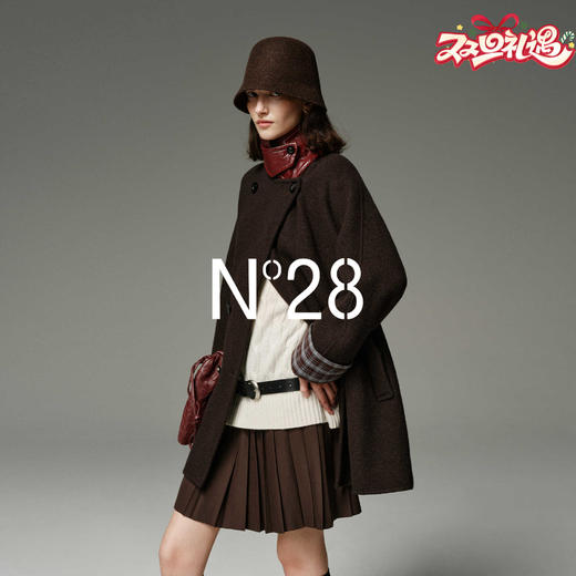 N°28【红脖子大衣】短款/长款格纹袖口呢大衣女秋冬新款高级感外套8855A1D590/8855A1D579  商品图0
