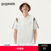 gxg.jeans男装 白色撞色拼接时尚短袖翻领POLO衫男 25年夏季热卖 商品缩略图0
