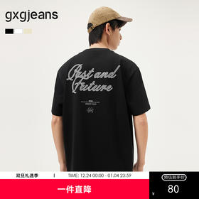 gxg.jeans男装 多色后背字母时尚美式宽松圆领短袖T恤男 25夏热卖