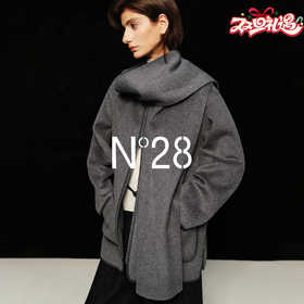 N°28【零压感】2025秋冬新款山羊绒毛呢外套女宽松复古带围巾保暖呢子大衣 8855A1D668 