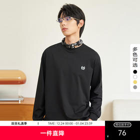 gxgjeans男装多色打底衫刺绣圆领套头长袖T恤男2024年秋季热卖JFD13400061