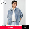 GXG男装 蓝色数码印花简约时尚外穿式牛仔衬衫外套 25年春热卖 商品缩略图0