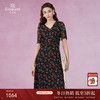乔万尼新款重磅真丝连衣裙V领收腰显瘦裙EI2E800 商品缩略图0