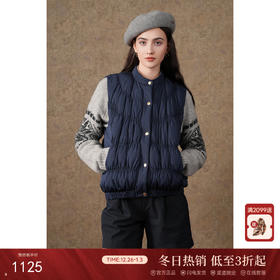 乔万尼羽绒马甲休闲减龄90绒子含量重工弹力褶活力羽绒服EM4T658