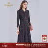 乔万尼2025冬新品收腰衬衫领印花长袖打底连衣裙ED4E716 商品缩略图0
