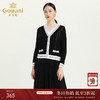 乔万尼秋季新款小香风气质V领针织开衫拼接色百搭设计感外套ES3M589 商品缩略图0