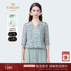 乔万尼2025夏季新品100%真丝印花V领宽松衬衫上衣ED2C531 商品缩略图0