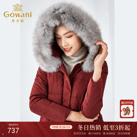 乔万尼冬季羽绒服中长款气质显瘦保暖大毛领外套EB4T160