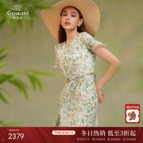 乔万尼100%桑蚕丝连衣裙夏新品法式设计EM2E836