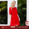 乔万尼真丝连衣裙女宽松遮肉红装气质印花中袖桑蚕丝中长EN2E546 商品缩略图0
