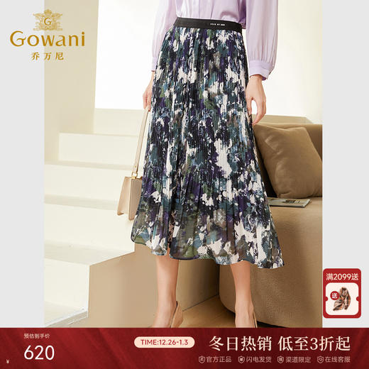 乔万尼半身裙新款气质高级感油画印染EF3D882 商品图0