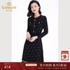 乔万尼早春新款连衣裙法式气质黑色长袖针织小香风EF3M836 商品缩略图0
