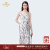乔万尼新品海报款V领压褶无袖简约线描收腰连衣裙ED2E495 商品缩略图0