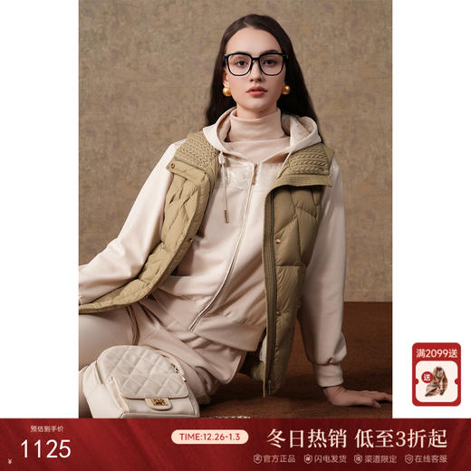 乔万尼秋冬新款羽绒马甲休闲保暖羽绒白鸭绒EM4T643 商品图0