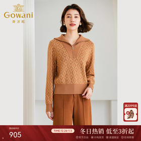 乔万尼绵羊毛针织衫上衣女新款复古几何设计ET4M957