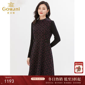 乔万尼秋冬新品绵羊毛连衣裙收腰显瘦百搭针织长裙EI4E505